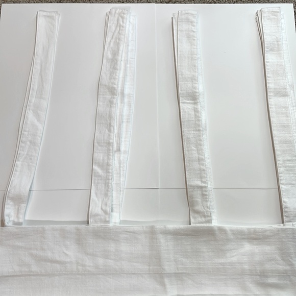 4 Pottery Barn Textured Cotton Curtain White Drapes 51”x 80” Tie Tops 19” - Picture 6 of 7